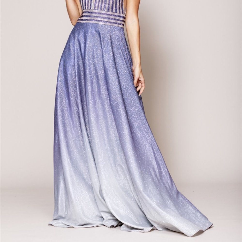 Jeweled Spaghetti Straps Long Evening Dress AC487 - Picture 5 of 6